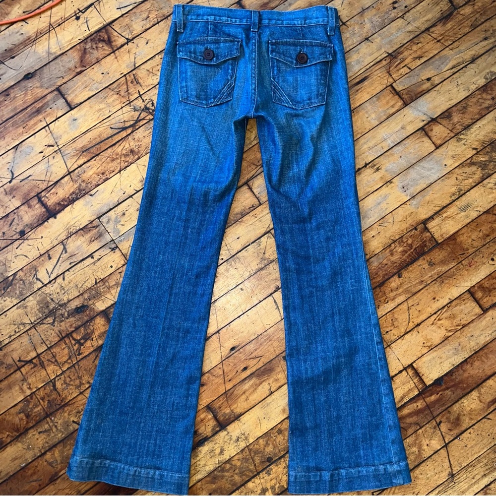 Anlo Y2K Bootcut Jeans Button Tab Flap Pocket USA 26 - Picture 2 of 7